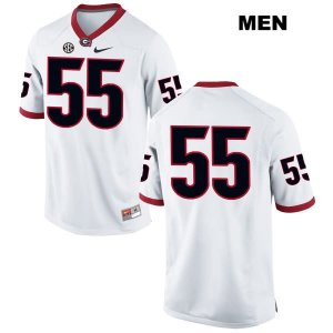 Men's Georgia Bulldogs NCAA #55 Trey Hill Nike Stitched White Authentic No Name College Football Jersey DXK6754EO